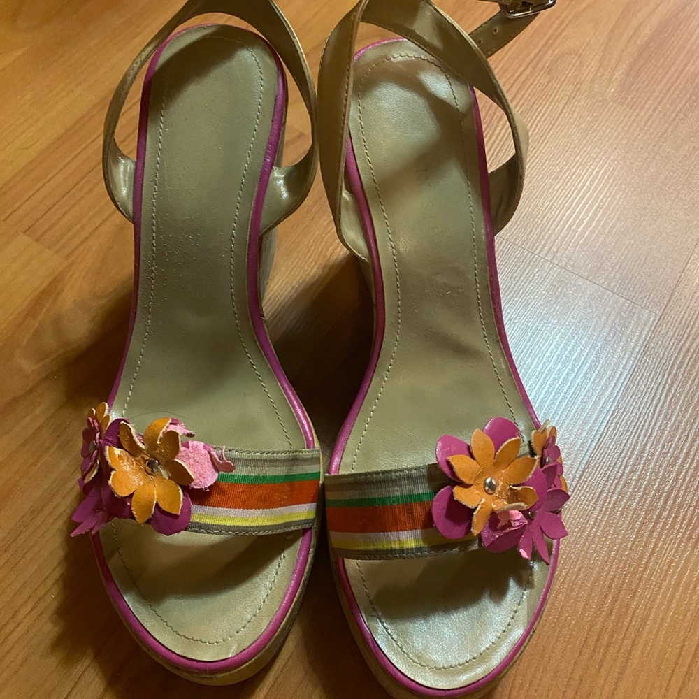 Colin Stuart Multi Color Wedges, Size 6 1/2 - image 2